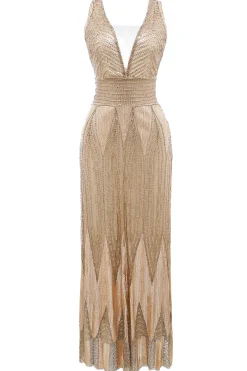 BABEYOND Evening Dresses | Formal Dresses<Scoop Neck Sheer Side Slit Sequin Dress