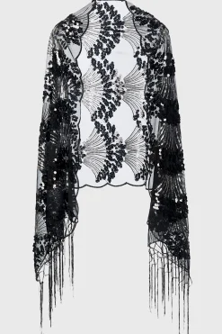 BABEYOND Shawls & Scarves<Sequined Shell Embroidery Evening Shawl