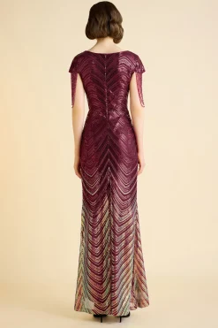 BABEYOND Bead | Ceremony<Sheer Scoop Neck Iridescent Sequin Dress