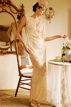 BABEYOND Prom | Evening Dresses<Sheer Scoop Neck Sequin Cocktail Dress