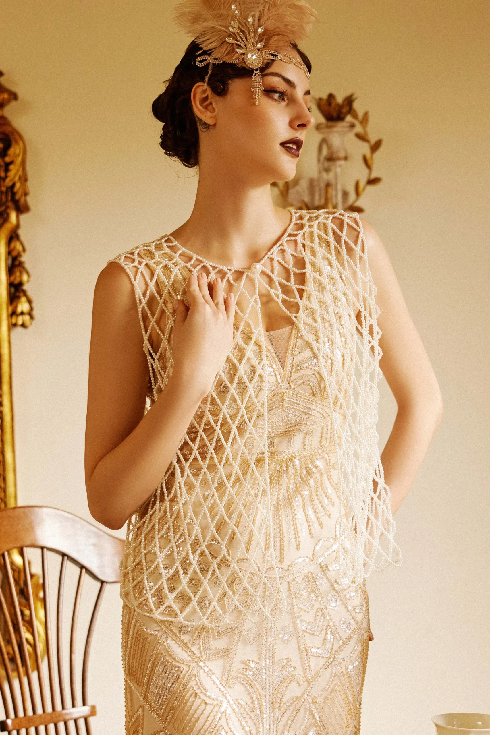 BABEYOND Prom | Evening Dresses<Sheer Scoop Neck Sequin Cocktail Dress