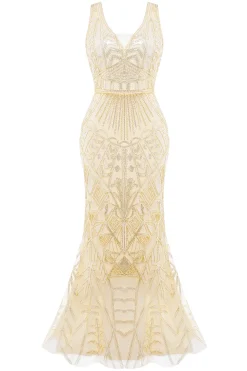 BABEYOND Prom | Evening Dresses<Sheer Scoop Neck Sequin Cocktail Dress