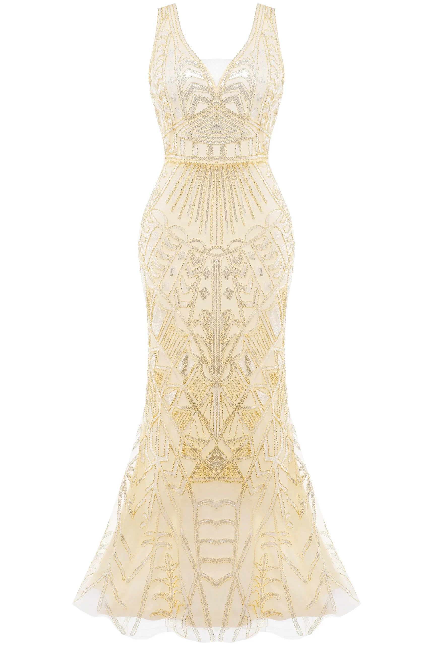 BABEYOND Prom | Evening Dresses<Sheer Scoop Neck Sequin Cocktail Dress