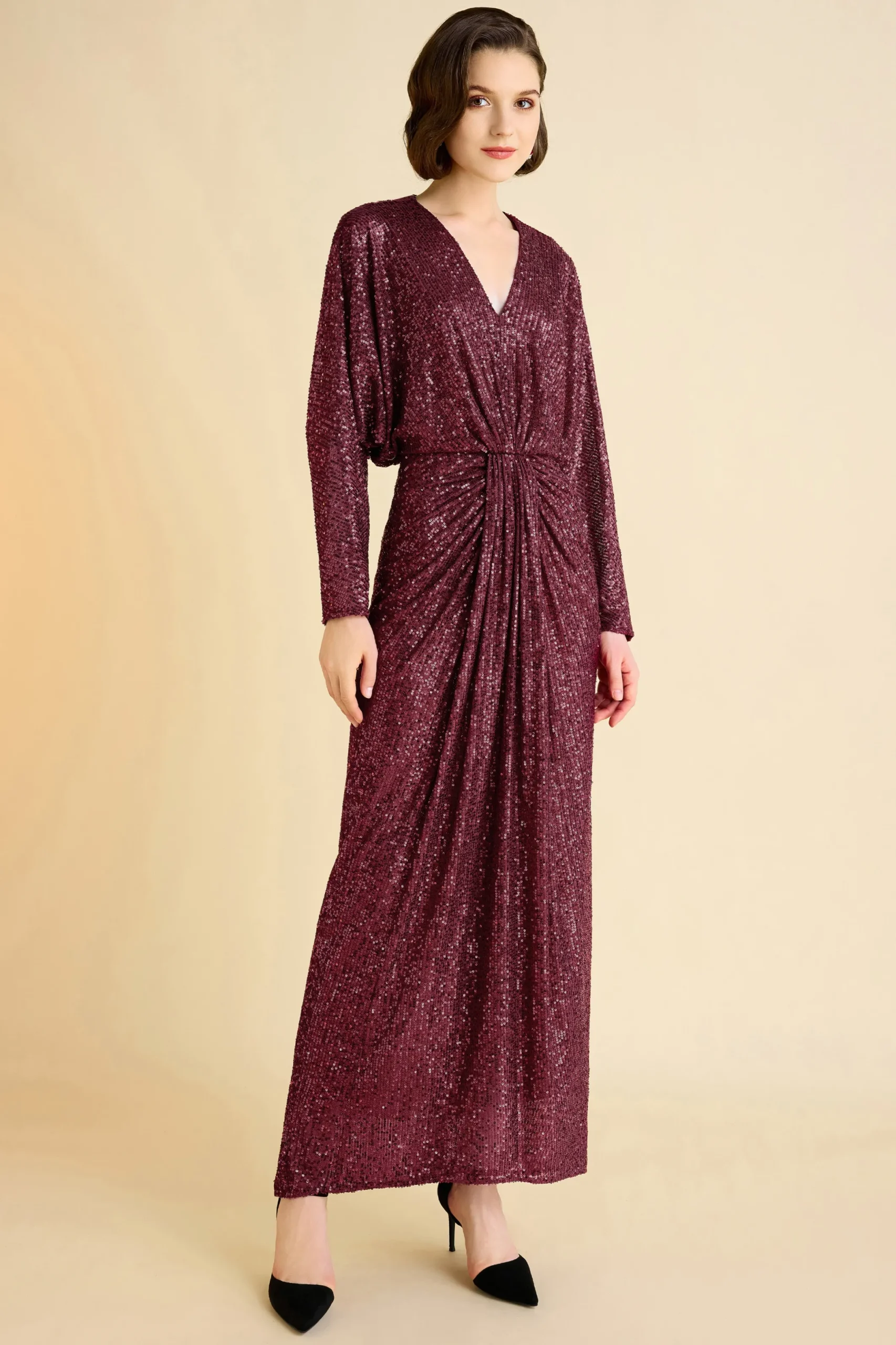 BABEYOND Evening Dresses | Formal Dresses<Shimmering Ruched Sequin Evening Gown