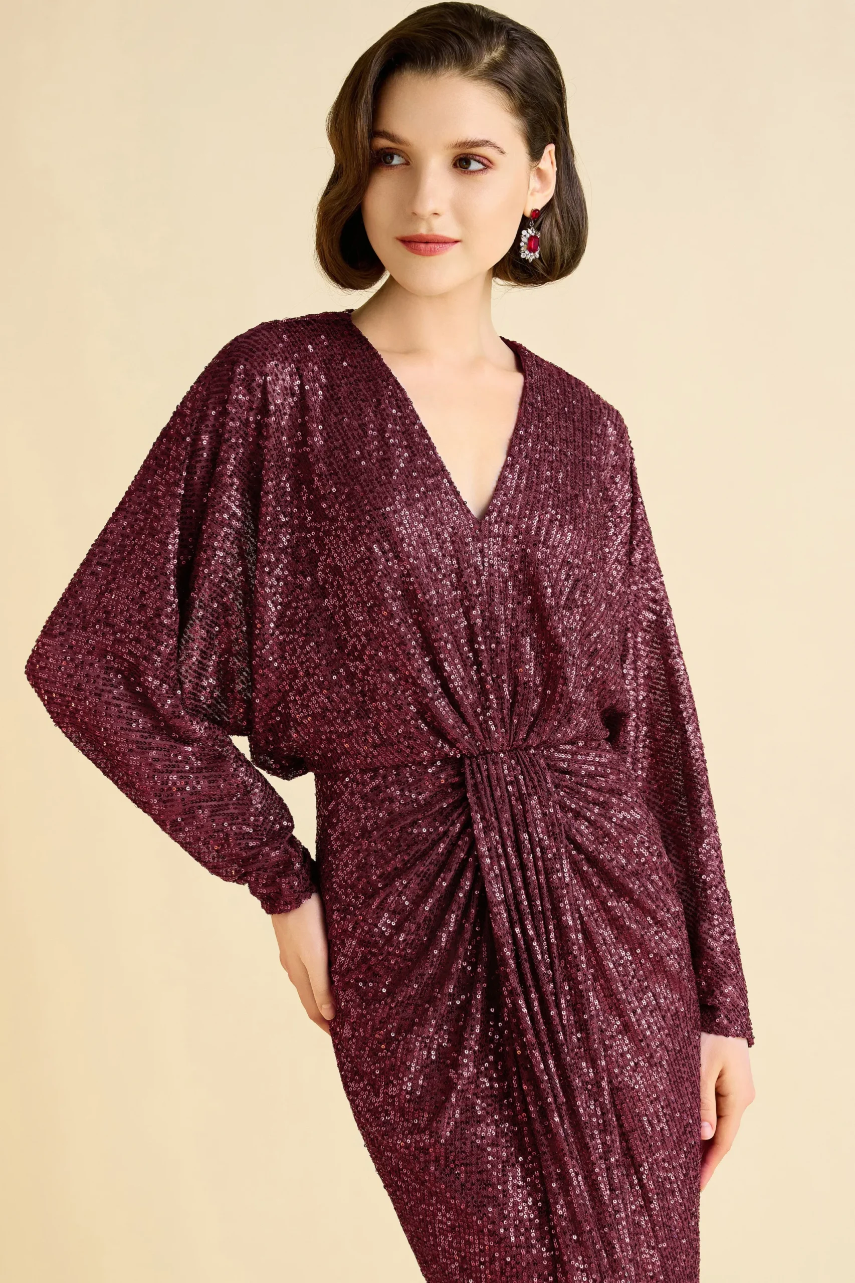 BABEYOND Evening Dresses | Formal Dresses<Shimmering Ruched Sequin Evening Gown