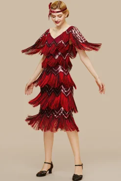 BABEYOND Flapper Dresses | Fringe<Shimmering Tiered Fringe Sequin Dress