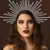 BABEYOND Halo Crown<Shining Rhinestone Sunburst Spiked Halo Crown