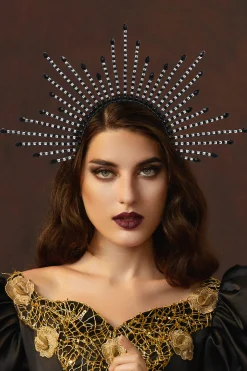 BABEYOND Halo Crown<Shining Rhinestone Sunburst Spiked Halo Crown