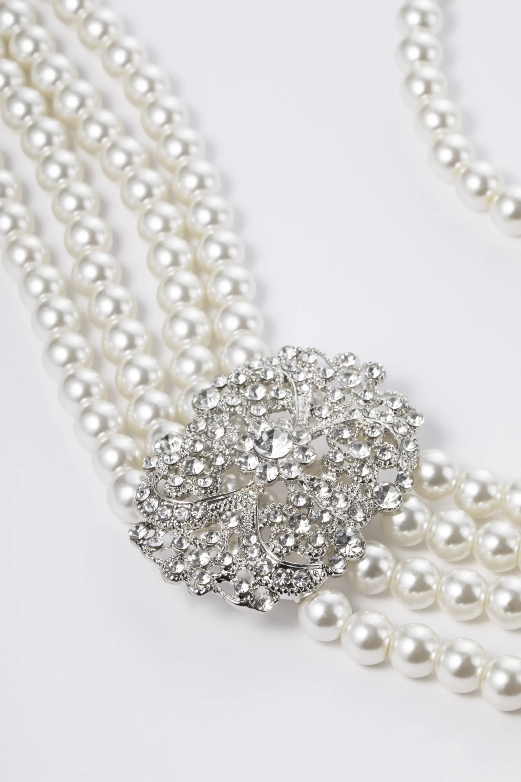 BABEYOND Necklaces | Vintage<Shiny Layered Pearl Rhinestone Necklace Set