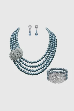 BABEYOND Necklaces | Vintage<Shiny Layered Pearl Rhinestone Necklace Set