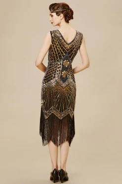 BABEYOND Sequin | Flapper Dresses<Sleeveless V-Neck Cocktail Party Dress