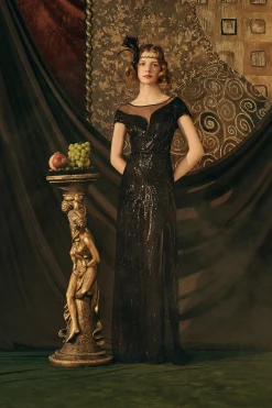 BABEYOND Evening Dresses | Formal Dresses<Sophisticated Geometric Flow Beaded Evening Gown