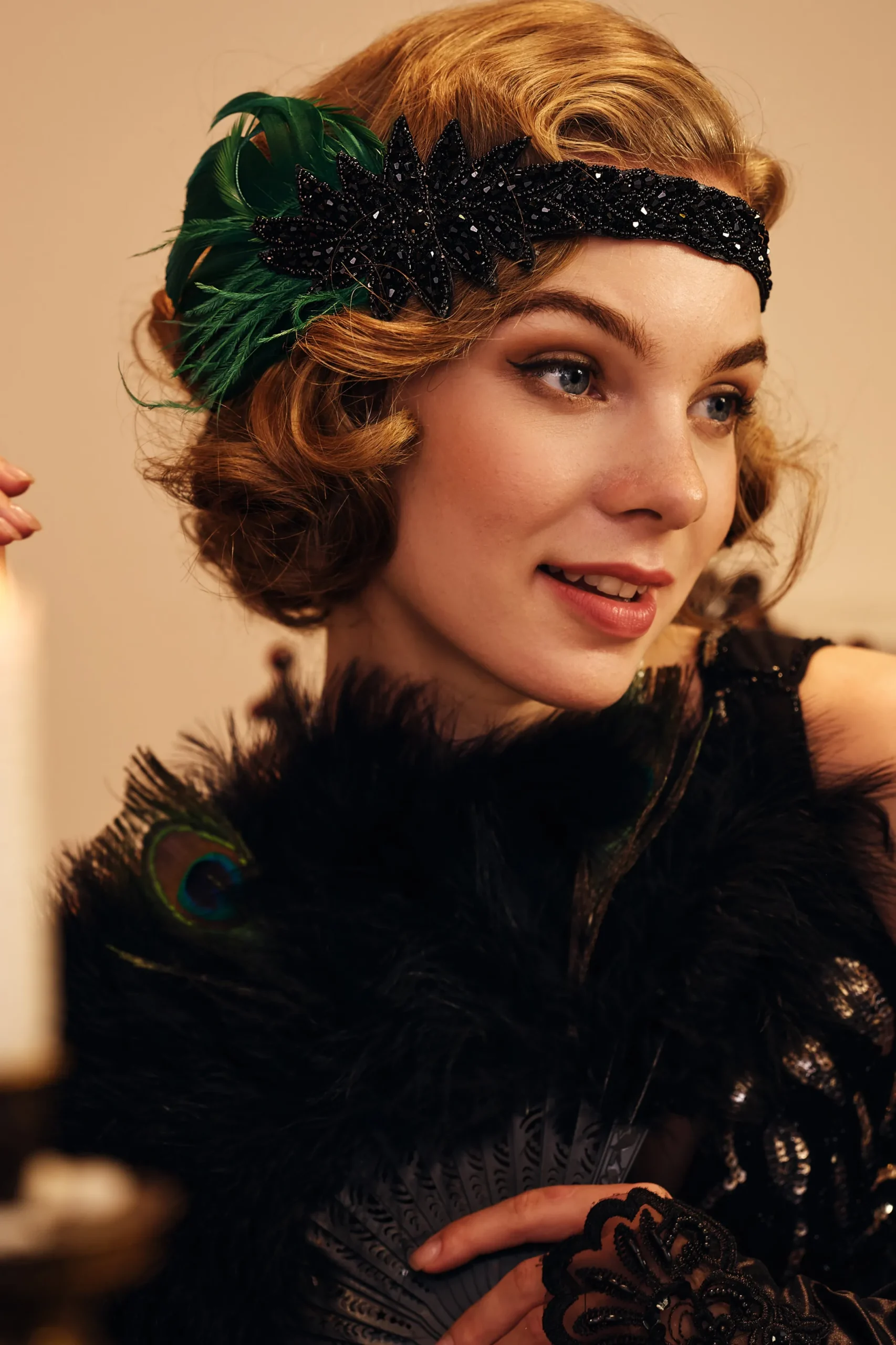 BABEYOND Feather | Feather<Sparkle Crystal Leaf Feather Headband