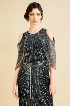BABEYOND Evening Dresses | Formal Dresses<Sparkling Beaded Cape Sleeve Evening Gown
