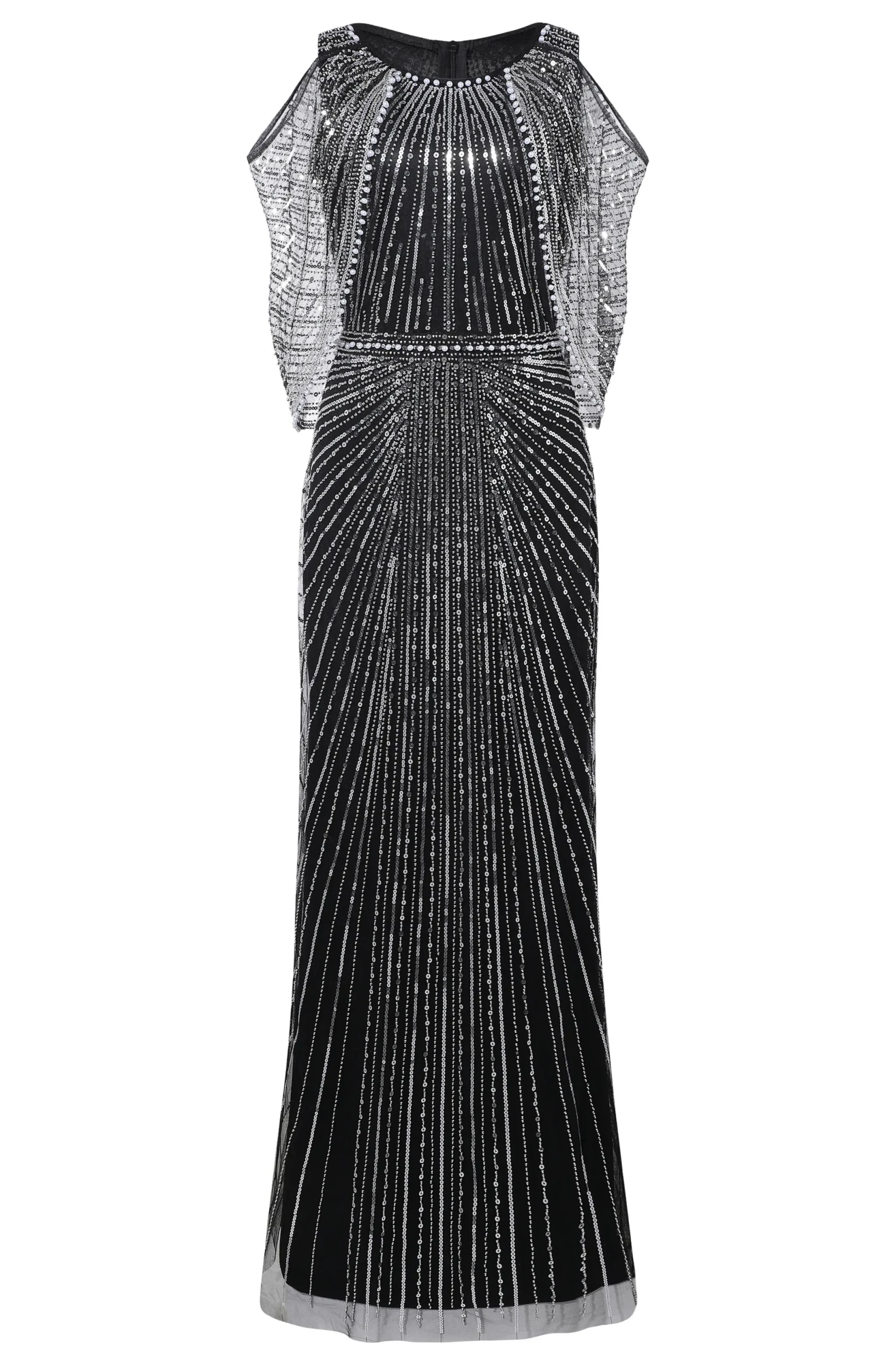 BABEYOND Evening Dresses | Formal Dresses<Sparkling Beaded Cape Sleeve Evening Gown