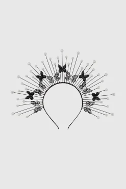 BABEYOND Halo Crown<Sparkling Butterfly Pearl Mary Halo Headband