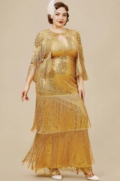 BABEYOND Evening Dresses | Fringe<Strap V Neck Sequin Dress With Shawl