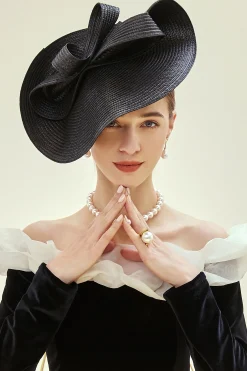 BABEYOND Fascinators | Lady<Straw Pillbox Race Day Fascinator