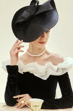 BABEYOND Fascinators | Lady<Straw Pillbox Race Day Fascinator