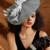 BABEYOND Fascinators<Stunning Sweep-Brim Feather Fascinator