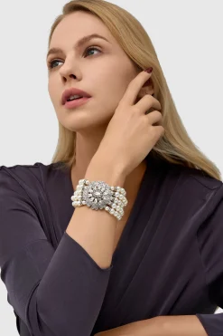BABEYOND Bracelets | Pearl<Stunning Zircon Studded Pearl Bracelet