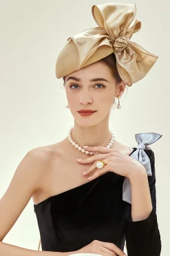 BABEYOND Fascinators<Stylish Bow Knot Pillbox Fascinate Hat