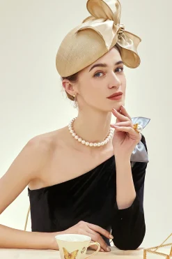BABEYOND Fascinators<Stylish Bow Knot Pillbox Fascinate Hat