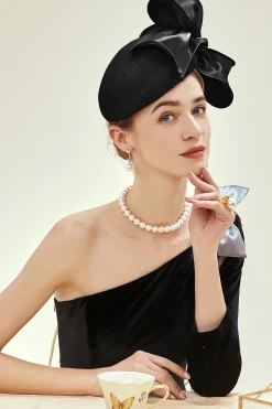 BABEYOND Fascinators<Stylish Bow Knot Pillbox Fascinate Hat