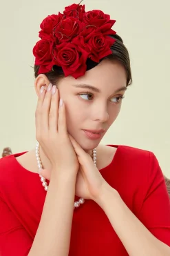 BABEYOND Fascinators<Stylish Pillbox Floral Fascinate Hat