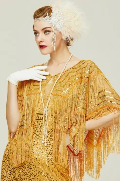 BABEYOND Shawls & Scarves | Bead<Swaying Fringe Beaded Flapper Shawl