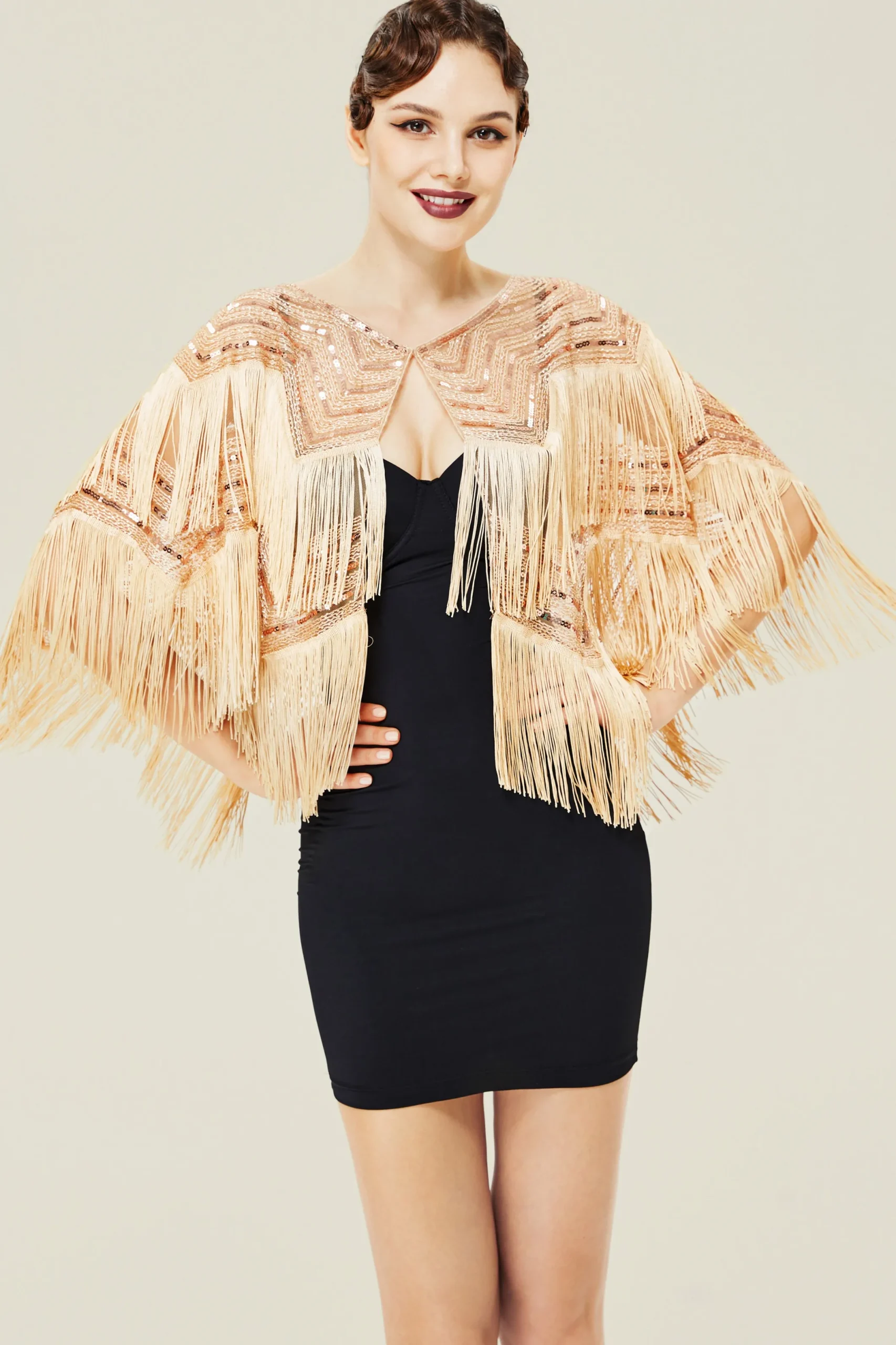 BABEYOND Shawls & Scarves | Bead<Swaying Fringe Beaded Flapper Shawl