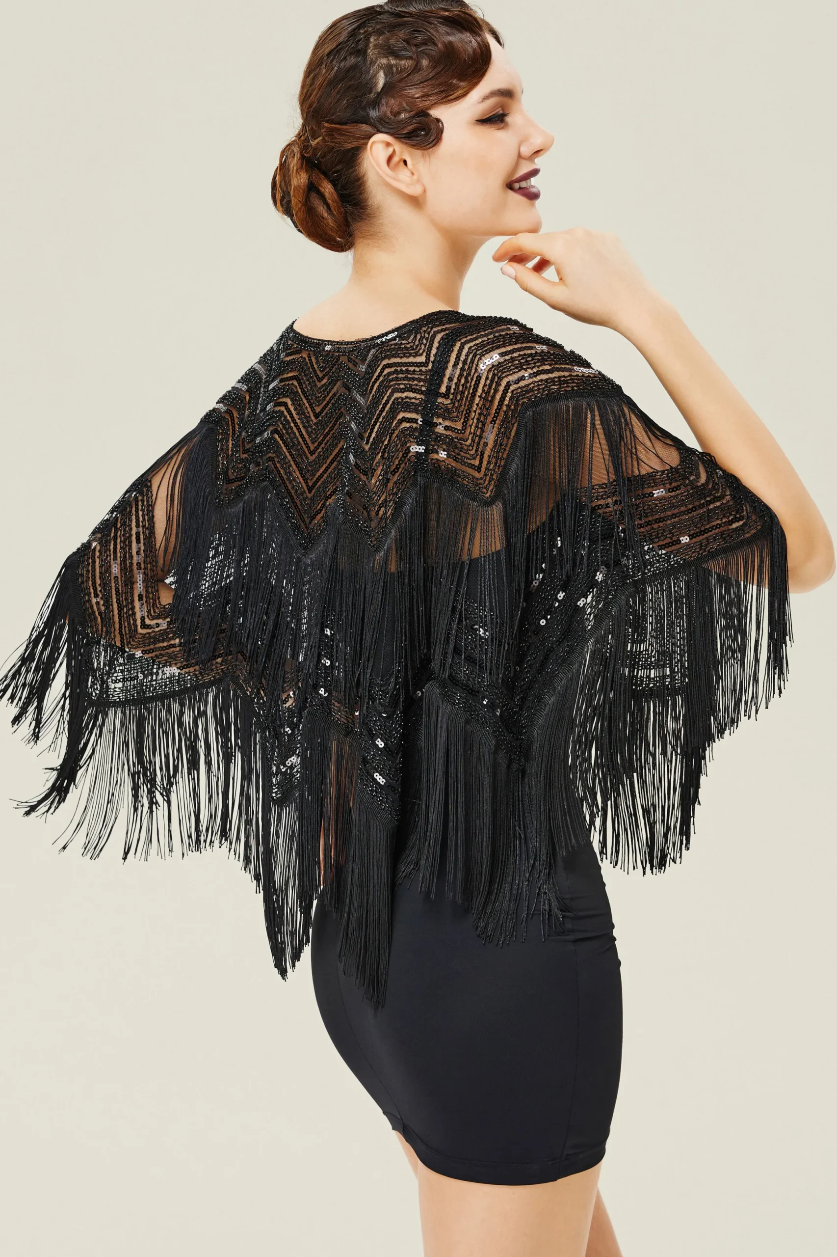 BABEYOND Shawls & Scarves | Bead<Swaying Fringe Beaded Flapper Shawl