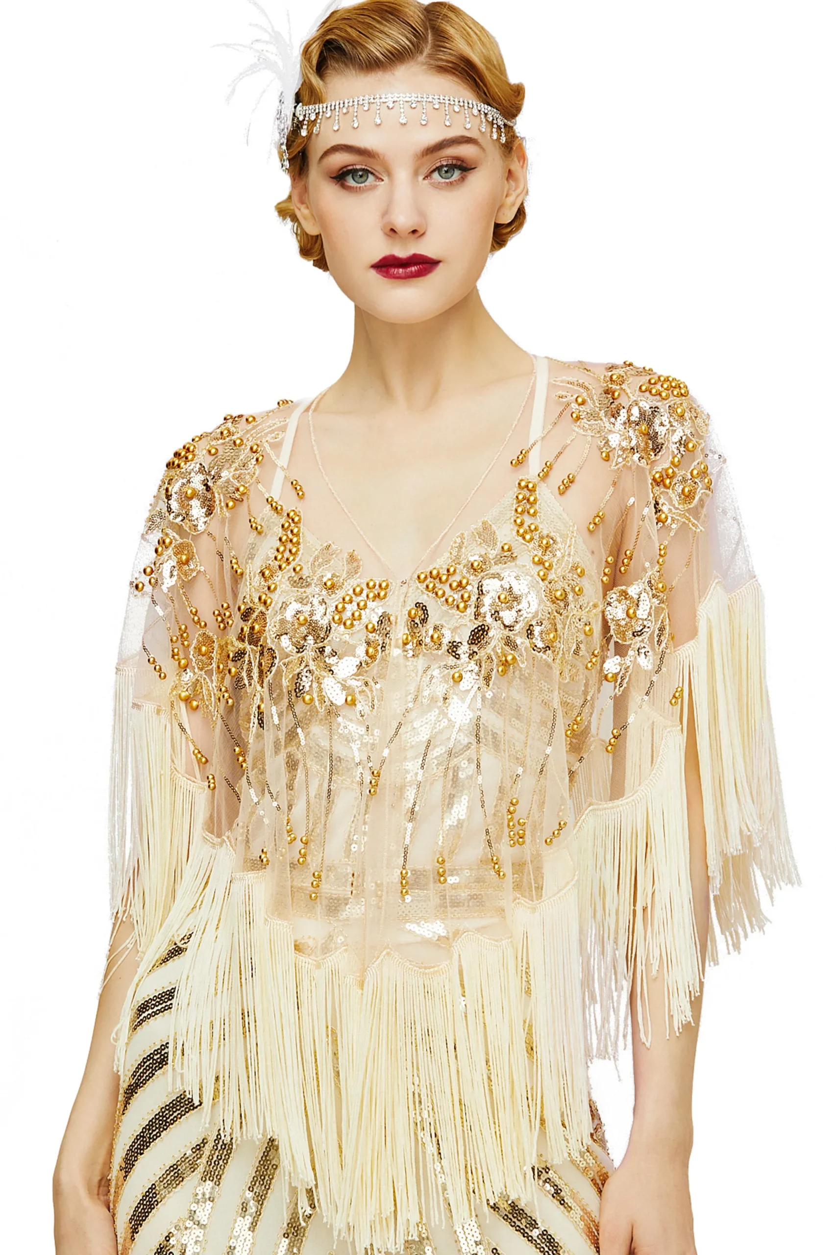 BABEYOND Shawls & Scarves | Bead<Swaying Fringe Floral Beaded Shawl