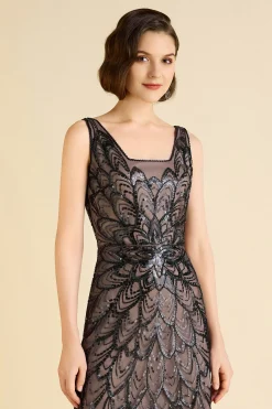BABEYOND Evening Dresses | Sequin<Symmetrical Floral Sequin-Accented Evening Gown