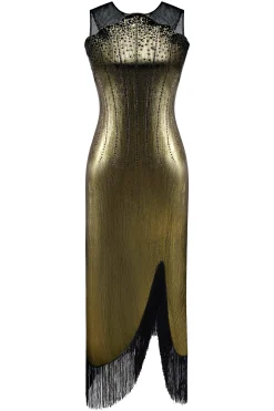 BABEYOND Evening Dresses | Fringe<The Story of an Awakening Metallic Rhinestone Evening Gown