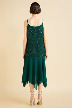 BABEYOND Flapper Dresses | Wedding Dresses<Unique Flounce Hem Peacock Cocktail Dress