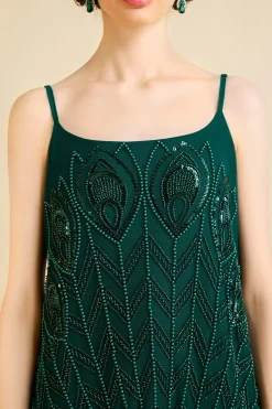 BABEYOND Flapper Dresses | Wedding Dresses<Unique Flounce Hem Peacock Cocktail Dress