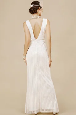 BABEYOND Wedding Dresses | Wedding<V Neck Sequin Frontal Slit Dress