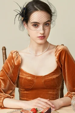 BABEYOND Fascinators | Rhinestone<Veil Rhinestone Feather Fascinator