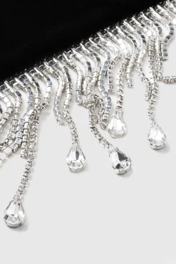 BABEYOND Gloves | Vintage<21.6" Velvet Stretchy Crystal Chain Gloves