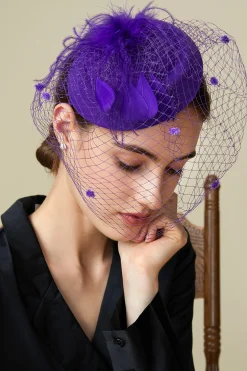 BABEYOND Fascinators<Vintage Feather Veil Fascinator