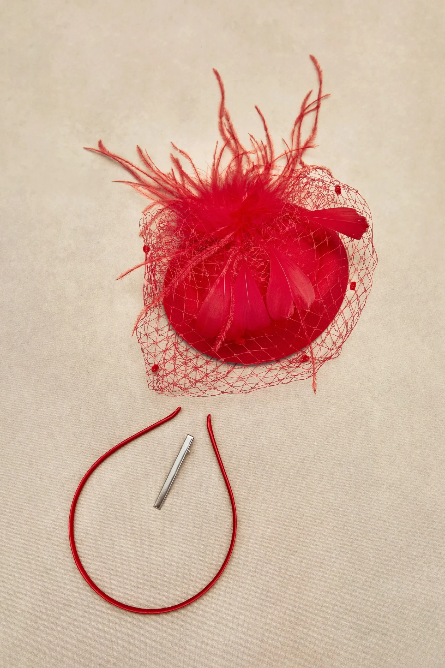 BABEYOND Fascinators<Vintage Feather Veil Flapper Fascinator