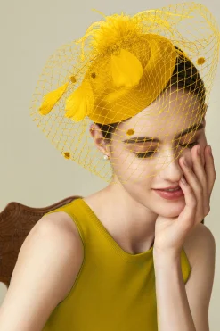 BABEYOND Fascinators<Vintage Feather Veil Pillbox Fascinator