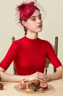 BABEYOND Fascinators<Vintage Feather Veil Pillbox Fascinator