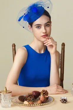 BABEYOND Fascinators<Vintage Feather Veil Pillbox Fascinator