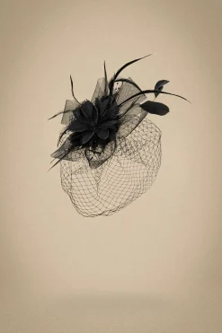 BABEYOND Fascinators<Vintage Feathers Floral Veil Fascinator