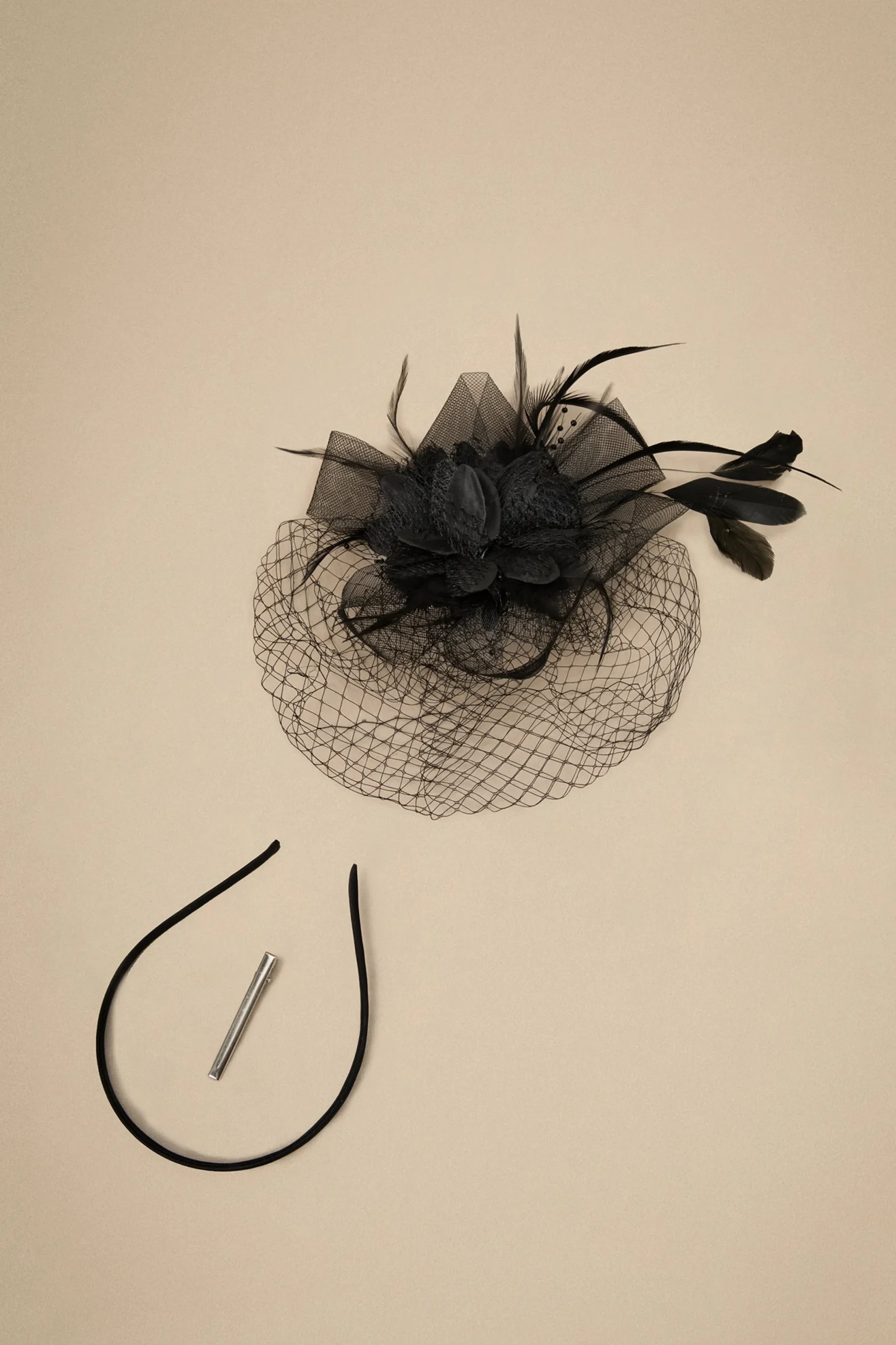 BABEYOND Fascinators<Vintage Feathers Floral Veil Fascinator
