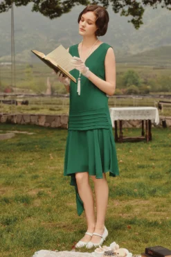 BABEYOND Day Dresses<Vintage Irregular Ribbon Pleated Day Dress