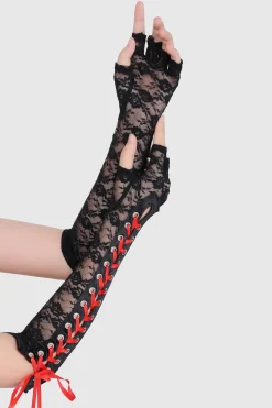 BABEYOND Gloves | Vintage<Vintage Lace Up Fingerless Gloves