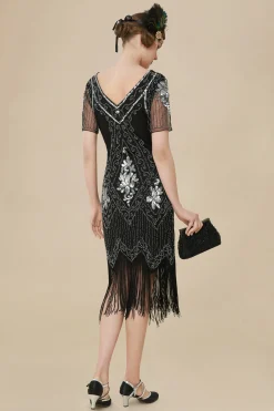 BABEYOND Flapper Dresses | Fringe<Vintage Paisley Flapper Gatsby Dress
